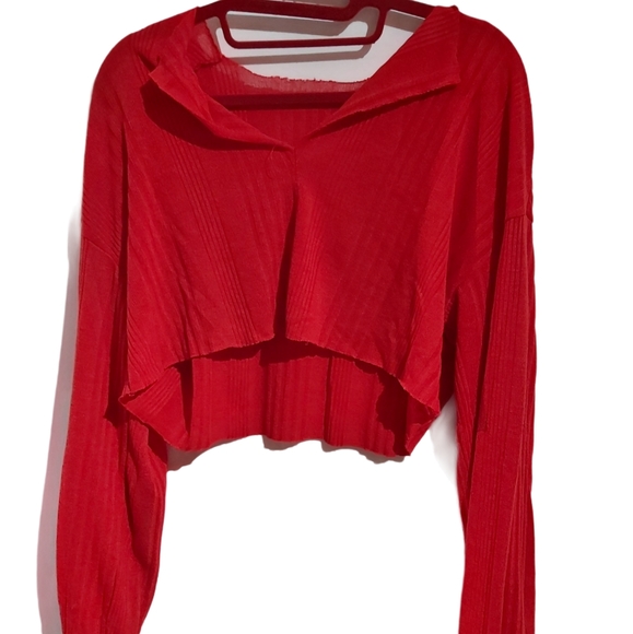 Shein red long sleeve tee - Picture 2 of 5